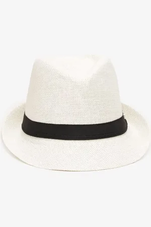The Other Beżowa Pleciony Kapelusz Fedora z Kontrastową Taśmą Zanatia