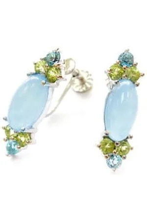 Braccatta BŁĘKITNA LAGUNA Złote Kolczyki z niebieskim chalcedonem 4,7 ct