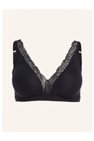 Hanro Biustonosz Trójkątny Cotton Lace schwarz