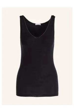 Hanro Top Woolen Silk Z Wełny Merino Z Dodatkiem Jedwabiu schwarz