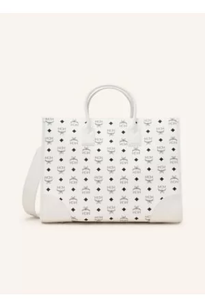 MCM Kobieta Torby shopper - Torba Shopper München Extra Large Z Saszetką weiss