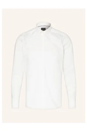 Olymp Koszula Level Five Body Fit Z Mankietem Wywijanym beige