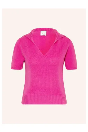 Allude Dzianinowa Koszulka Z Kaszmiru pink