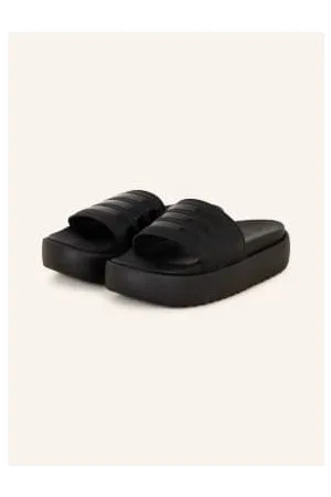 adidas Klapki Na Platformie Adilette Platform schwarz