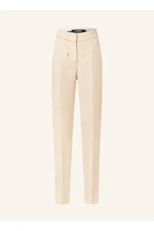 Jacquemus Spodnie Le Pantalon Tibau Brode Z Lnem weiss