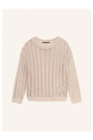 Luisa Cerano Kobieta Swetry i Pulowery - Sweter Z Dodatkiem Lnu I Cekinami beige
