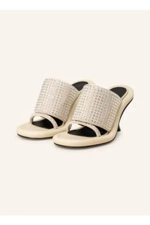 J.W.Anderson Klapki Typu Mules Bumper Z Ozdobnymi Kamykami beige