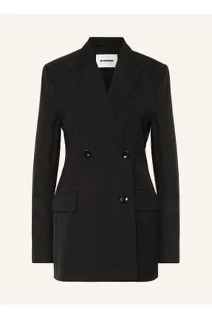Jil Sander Długi Blezer Z Dodatkiem Jedwabiu schwarz