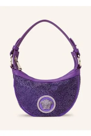 VERSACE Torebka Z Ozdobnymi Kamykami lila