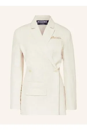 Jacquemus Blezer La Veste Tibau Brodee Z Lnem weiss