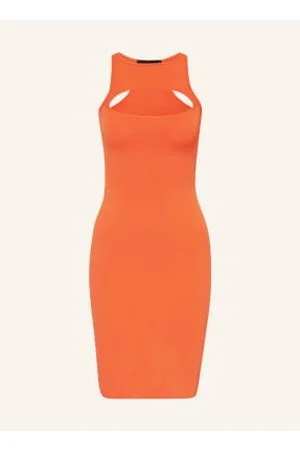 Dsquared2 Sukienka Z Dżerseju Z Wycięciem orange