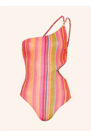 Watercult Kobieta Bikini - Strój Kąpielowy Na Jedno Ramię Dopamine Stripes pink