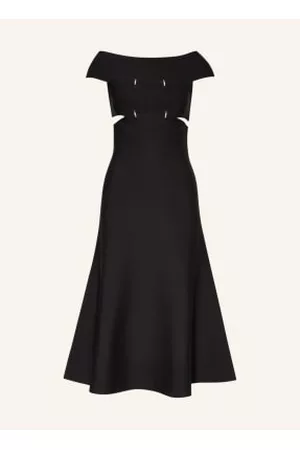 Alexander McQueen Kobieta Sukienki Dzianinowe - Sukienka Z Dzianiny Z Odkrytymi Ramionami Z Wycięciami schwarz