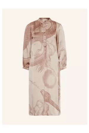 FRIENDLY HUNTING Sukienka Z Jedwabiu beige