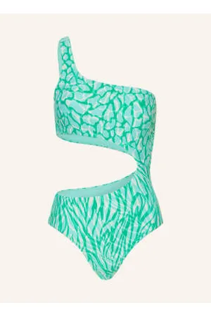 Seafolly Strój Kąpielowy Na Jedno Ramię Animal Instinct gruen