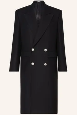 Alexander McQueen Płaszcz Wełniany schwarz