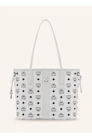 MCM Torba Shopper Liz Small Dwustronna Z Saszetką weiss