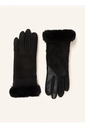 UGG Skórzane Rękawiczki schwarz
