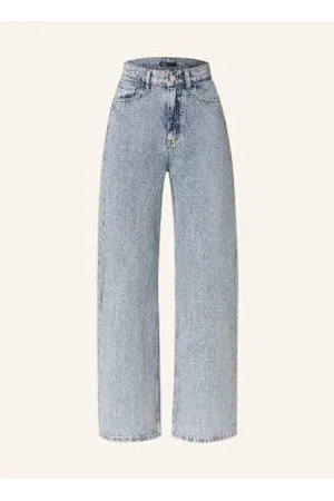 Maje Jeansy Straight Z Ozdobnymi Kamykami blau