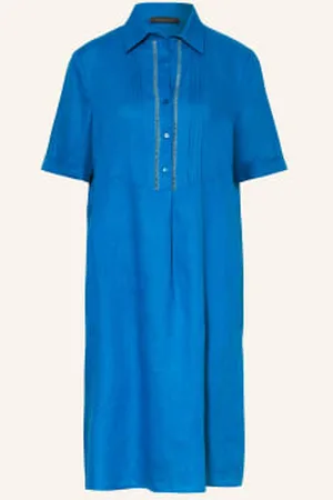 Elena Miro Sukienka Z Lnu blau