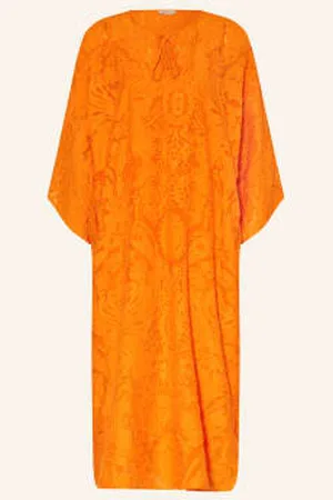 Mrs & HUGS Sukienka Letnia Typu Kaftan Z Rękawami 3/4 orange