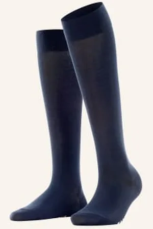 Falke Podkolanówki Cotton Touch blau