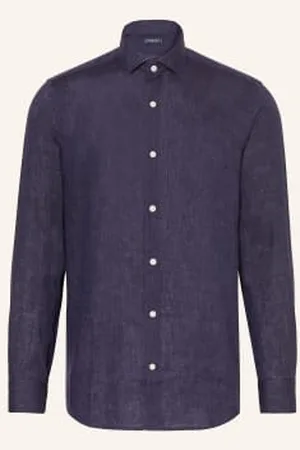 Frescobol Carioca Koszula Z Lnu Antonio Regular Fit blau