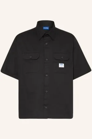Hugo Blue Koszula Z Krótkim Rękawem Ekyno Comfort Fit schwarz