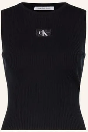 Calvin Klein Top Z Dzianiny schwarz
