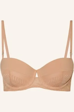Calvin Klein Biustonosz Balkonetka Minimalist Lace beige