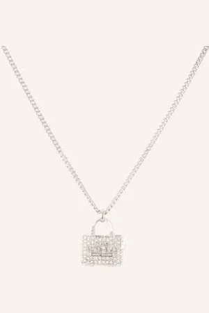 Marc Jacobs Łańcuszek The Pave Tote Necklace silber