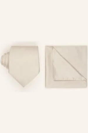 HUGO BOSS Zestaw: Krawat I Poszetka beige