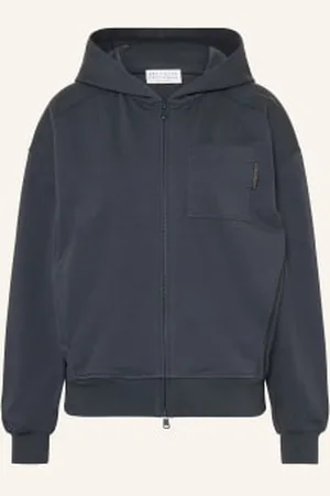 Brunello Cucinelli Bluza Rozpinana Z Ozdobnymi Kamykami blau