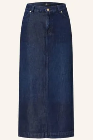7 for all Mankind Spódnica Jeansowa Midi Skirt blau