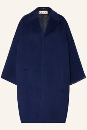 Marni Płaszcz Wełniany Oversize Z Rękawami 3/4 blau