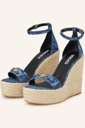 VERSACE Sandały Na Platformie blau