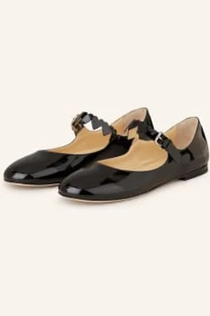 Mach & Mach Baleriny Mary Jane schwarz