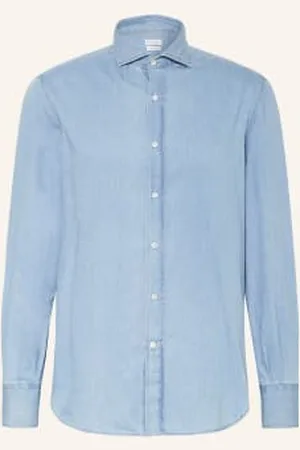 Brunello Cucinelli Koszula Jeansowa Basic Fit blau