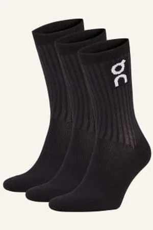 On Running Skarpety Logo, 3 Pary schwarz