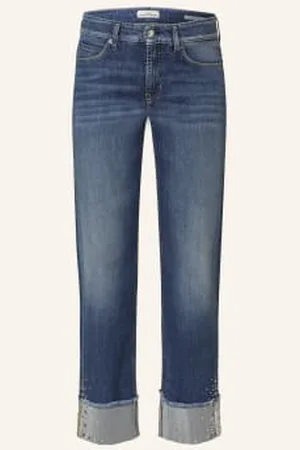 Cambio Jeansy Straight Paris Z Ozdobnymi Kamykami I Cekinami blau