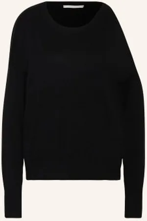 The Mercer Sweter Z Kaszmiru Z Wycięciem schwarz