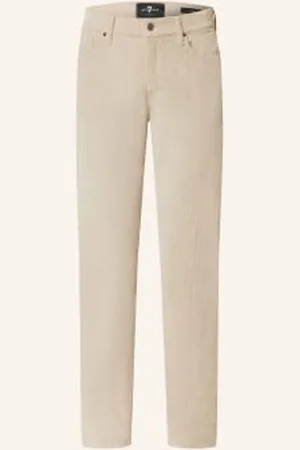 7 for all Mankind Spodnie Sztruksowe Slimmy Slim Straight Fit weiss