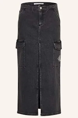 Calvin Klein Spódnica Jeansowa Cargo grau