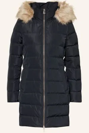 Tommy Hilfiger Płaszcz Puchowy Heritage Down Tyra Z Odpinanym Sztucznym Futrem blau