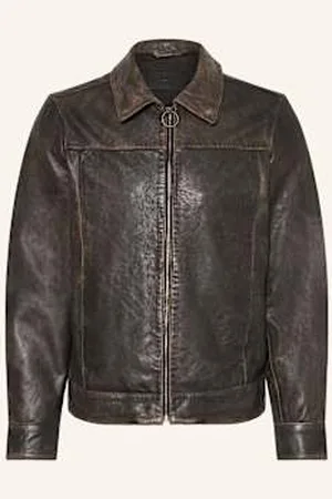 AllSaints Kurtka Skórzana Alkan schwarz