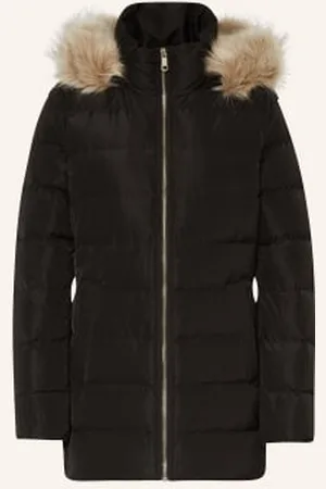 Tommy Hilfiger Kurtka Puchowa Heritage Down Tyra Ze Sztucznym Futrem schwarz