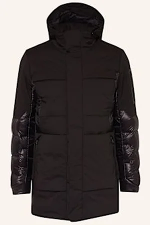HUGO BOSS Lekka Kurtka Puchowa Eams Z Odpinanym Kapturem schwarz