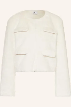 Self-Portrait Overjacket Ze Sztucznym Futrem weiss
