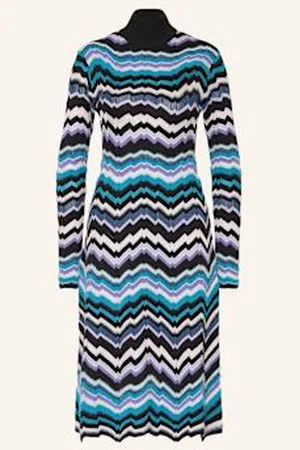 Missoni Sukienka Z Dzianiny blau