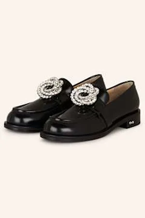 Mach & Mach Penny Loafers Galaxy Z Ozdobnymi Kamykami schwarz